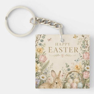 Llavero Elegante saludo de Pascua, estilo porcelana azul y