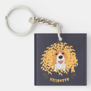 Llavero Elegante simple Cute mi perro y halloween