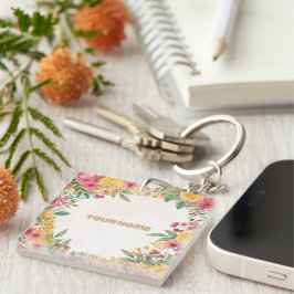 Llavero Elegante Tarjeta de Invitación de Regadera de Boda