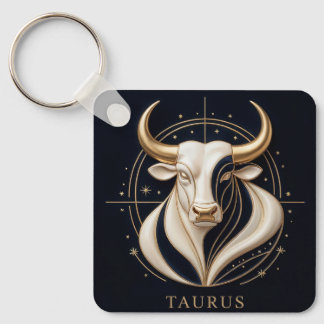 Llavero ♉ Elegante Tauro Zodiaco Toro Dorado Astrología ✨