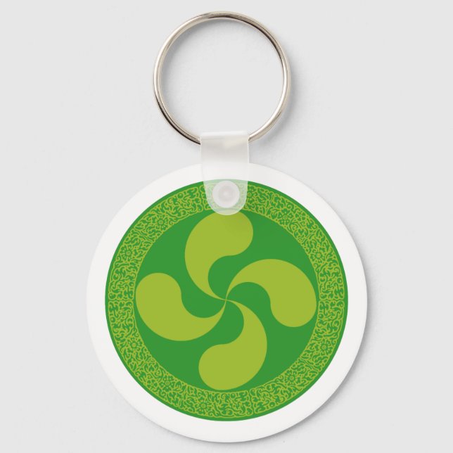 Llavero Elegante y elegante cruz vasca: Lauburu, (Anverso)