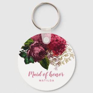 Llavero Elegante y moderno rosa dorado de honor