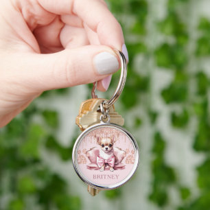 Llavero Elegante y personalizado perro chihuahua con Purpu
