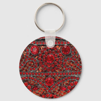 Llavero elegante y sofisticado rubí de oro rojo burgundy