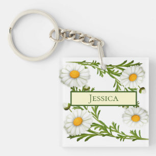 Llavero Elegantes Daisies Cortados