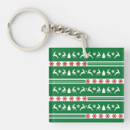 Llavero Elegantes líneas de copos de nieve para renos
