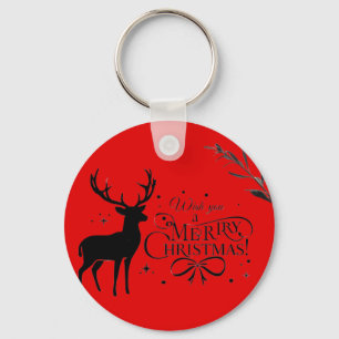 Llavero Elegantes Navidades Reindeer Art con deseos de vac