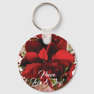Llavero Elegantes Navidades rojos Poinsettia
