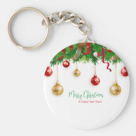 Llavero Elegantes Navidades Wreath Boarder con adornos
