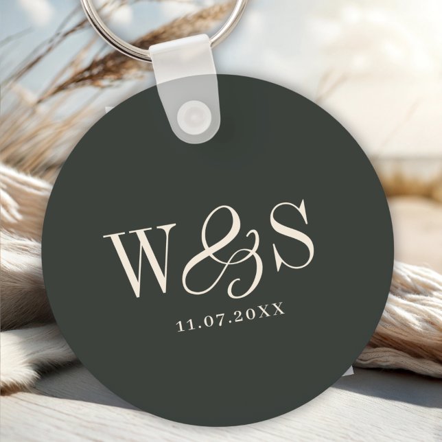 Llavero Elegantes parejas de bodas iniciales de ébano (Subido por el creador)