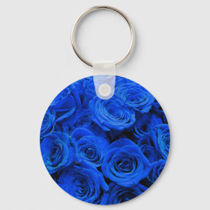 Llavero Elegantes rosas azules flores azules florales azul