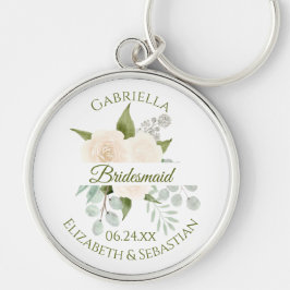 Llavero Elegantes Rosas de Ivory Peach Bridesmaid Boda Key