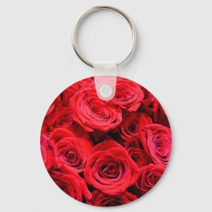 Llavero Elegantes rosas rojas flores rojas florales rojas