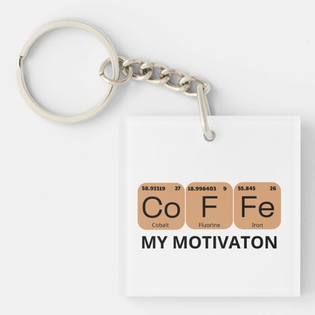 Llavero Elemento de tabla periódica del café (Frente)