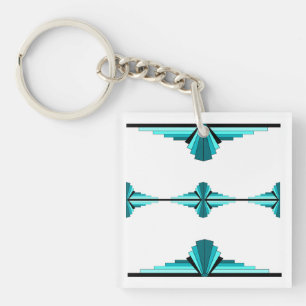 Llavero Elementos Art Deco en el anillo de claves verde ve