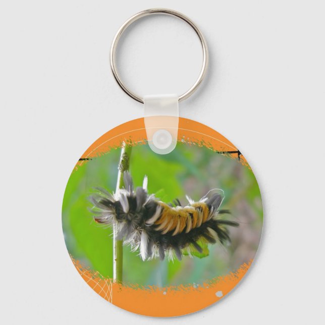 Llavero Elementos Naranjas Milkweed Tussock Moth Caterpill (Anverso)