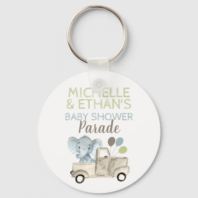 Llavero Elephant Baby Shower Favor (Anverso)