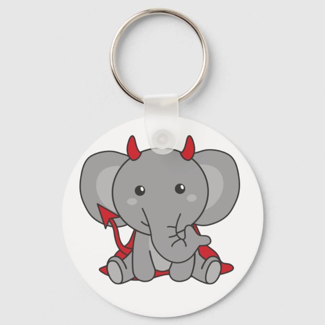 Llavero Elephant Halloween Cute Devil Kids Witts Costume (Anverso)