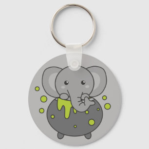 Llavero Elephant Happy Halloween Cauldron Bat Keychain