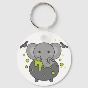 Llavero Elephant Happy Halloween Cauldron Bat Keychain