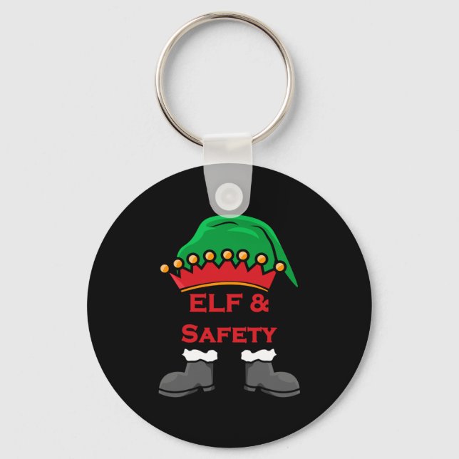 Llavero Elf And Safety, Funny Health &amp; Safety Elf Long (Anverso)