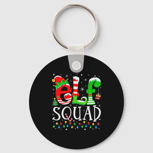 Llavero Elf Squad Funny Elf Family Christmas Matching Paja (Anverso)