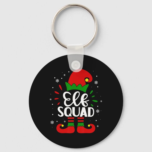 Llavero Elf Squad Funny Elf Navidades de familia coinciden (Anverso)