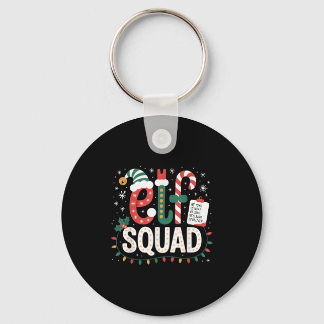Llavero Elf Squad Santa Checklist Christmas Lights Family  (Anverso)