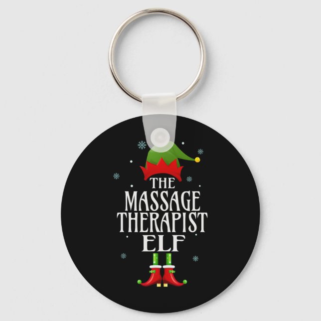Llavero Elf Xmas, terapeuta mago, familia divertida que co (Anverso)