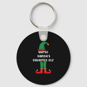 Llavero Elfo favorito de Santa enfermero divertido Navidad