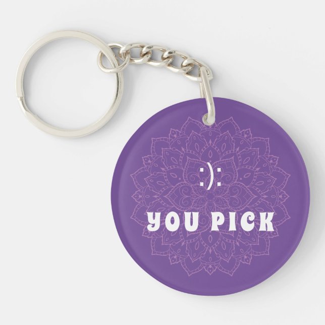 Llavero Elige Emoticon Purple Mandala Keychain (Frente)