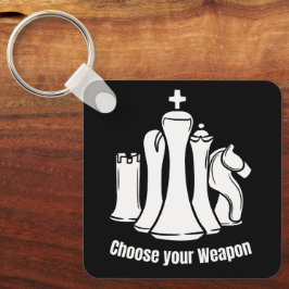 Llavero Elija su arma estilizada juego de tablero de ajedr
