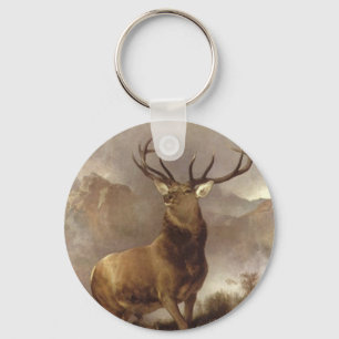 LLAVERO ELK BULL IN THE MOUNTAIN CLOUDS KEYCHAIN WILD