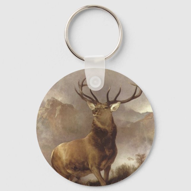 LLAVERO ELK BULL IN THE MOUNTAIN CLOUDS KEYCHAIN WILD (Anverso)