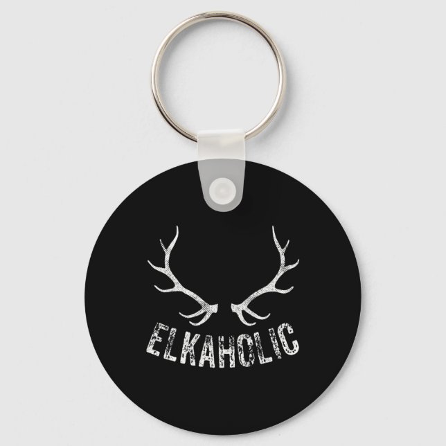 Llavero Elk Hunter Hunter Funny Elkaholic (Anverso)