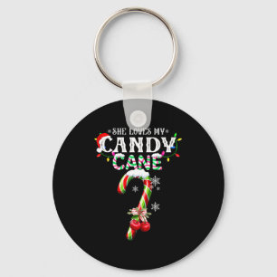 Llavero Ella Ama Mi Caña De Caramelo Me Gusta Su Navidad D