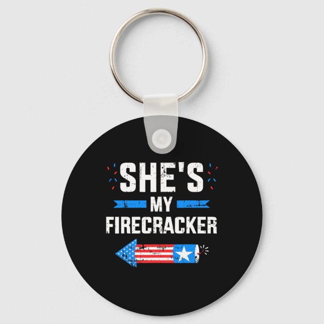 Llavero Ella es mi compañero de combate de Firecracker par (Anverso)