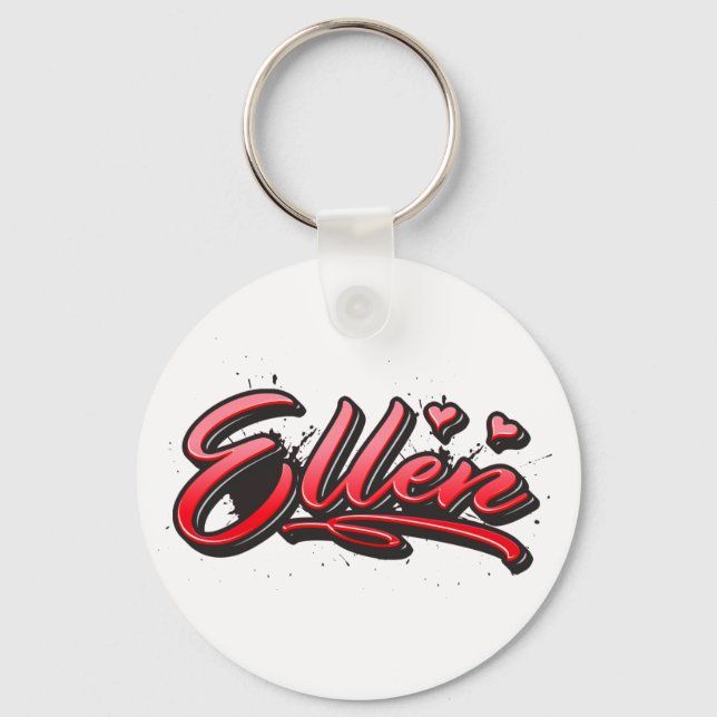 Llavero Ellen red Heart Graffiti Schlüsselanhänger (Anverso)
