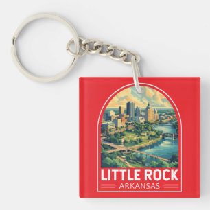 Llavero Emblema Artístico de Viajes de Little Rock Arkansa