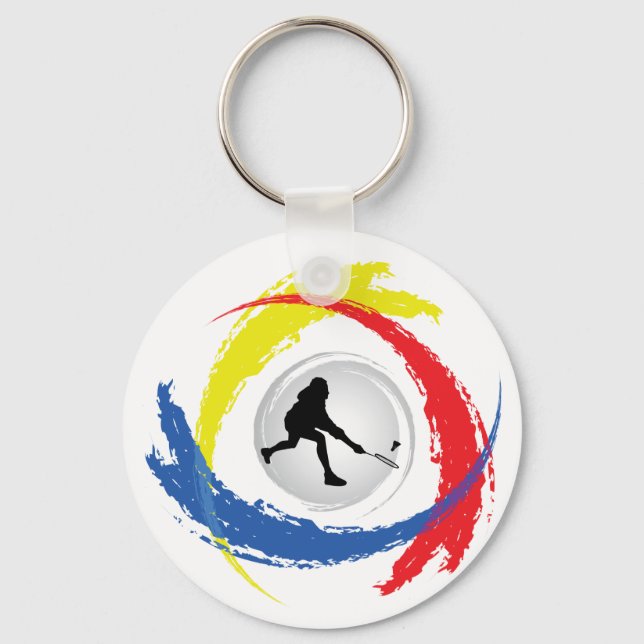 Llavero Emblema Badminton Tricolor (Anverso)