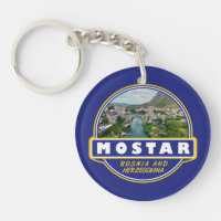Emblema de arte de viajes de Mostar Bosnia y Herze