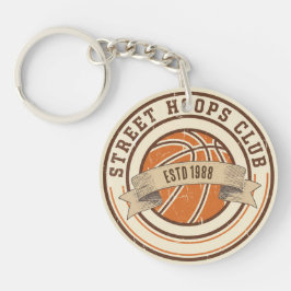 Llavero Emblema de Baloncesto Vintage