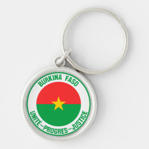 Llavero Emblema de Burkina Faso redonda
