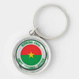 Llavero Emblema de Burkina Faso redonda