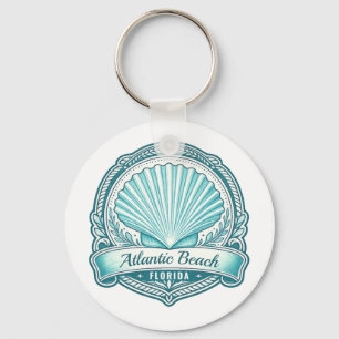Llavero Emblema de concha marina costera de Atlantic Beach