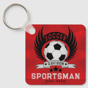 Llavero Emblema de fútbol personalizado con balón y alas