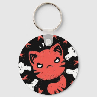 Llavero Emblema de Gato Enojado