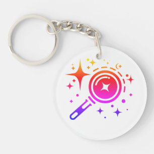 Llavero emblema de IA Estrellas de Sparkle, faro de la era