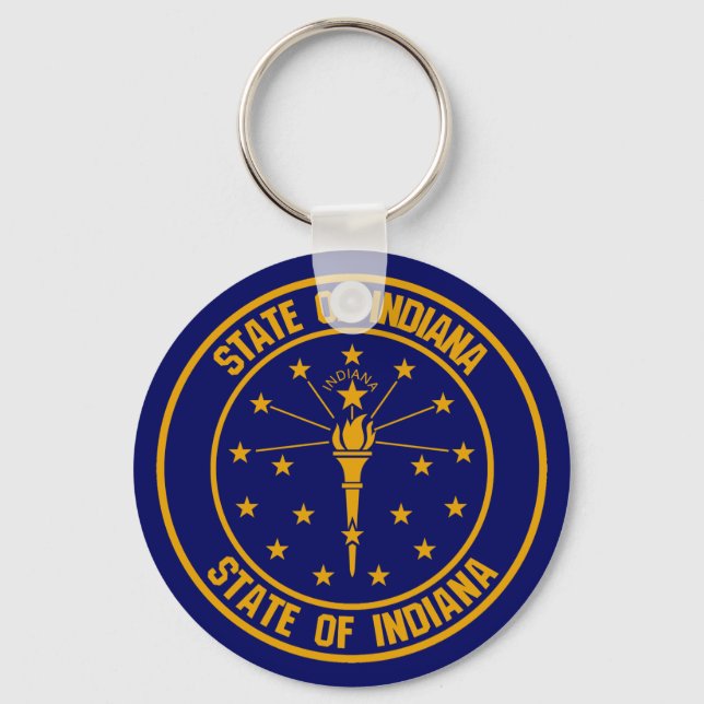 Llavero Emblema de Indiana Round (Anverso)