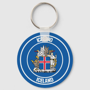 Llavero Emblema de Islandia redonda